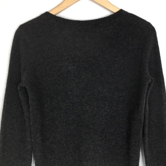 ATM Cashmere Sweater Pullover Charcoal Gray Scoop Neck Women’s Size XS Luxury - Picture 9 of 11